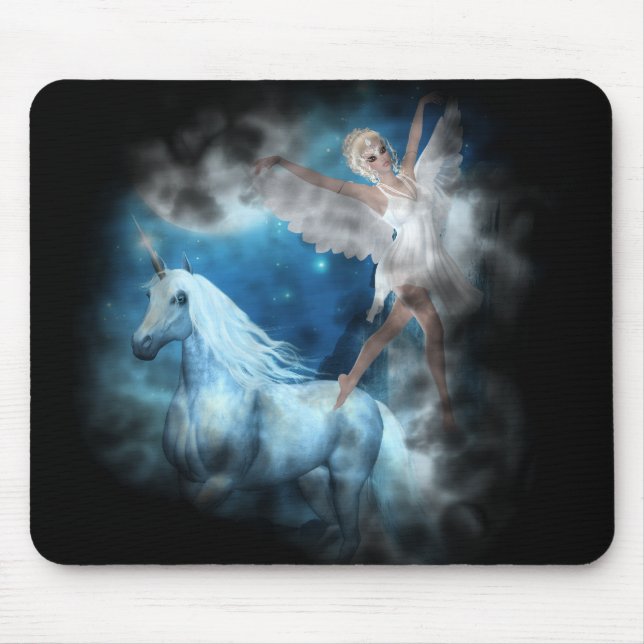 Mousepad Sky Faerie Asparas e Unicorn Vignette (Frente)