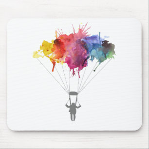 Mousepad Skydiver, pára-quedas. Esporte de Skydiving. Salt