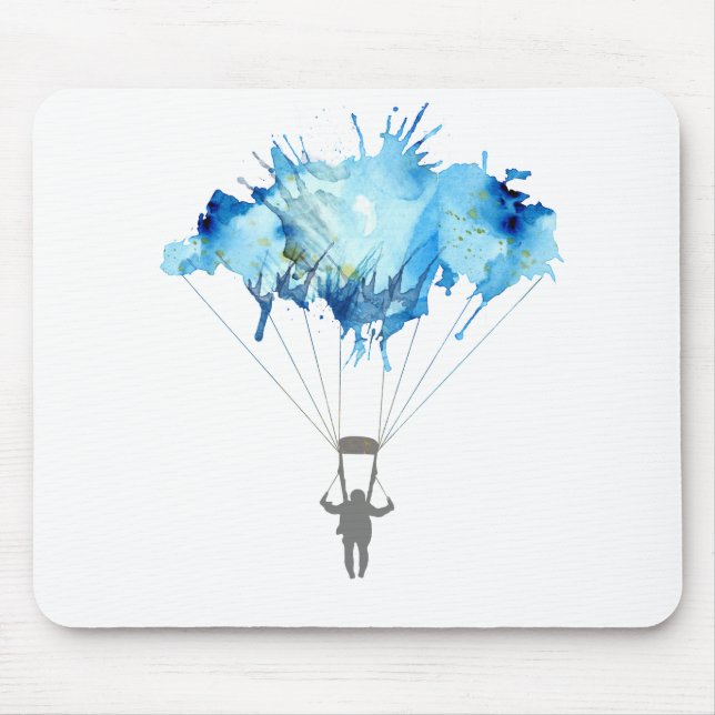 Mousepad Skydiver, pára-quedas. Esporte de Skydiving. Salto (Frente)