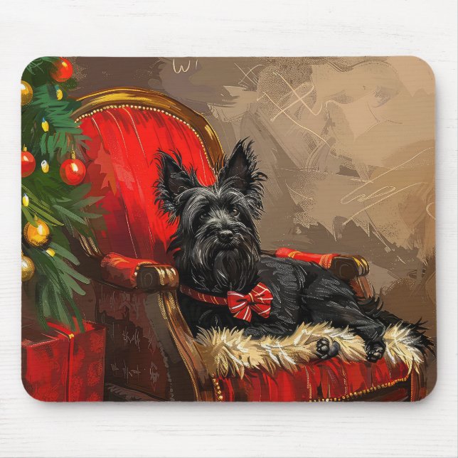 Mousepad Skye Terrier Cachorro Natal Festivo (Frente)