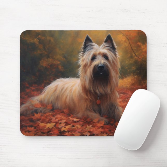 Mousepad Skye Terrier no outono deixa cair inspiração (Com mouse)