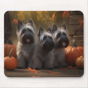 Mousepad Skye Terrier Puppy Autumn Delight Pumpkin