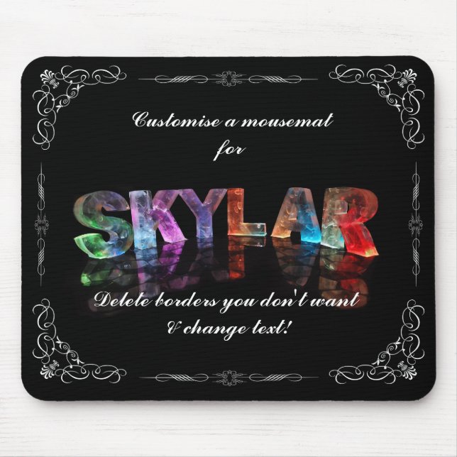 Mousepad Skylar - o Skylar conhecido em 3D ilumina-se (Frente)