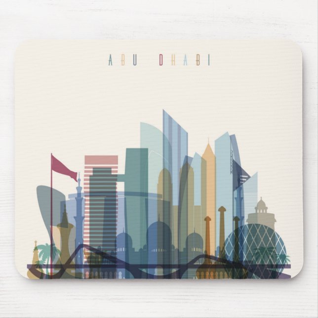 Mousepad Skyline da cidade de Abu Dhabi, United Arab (Frente)