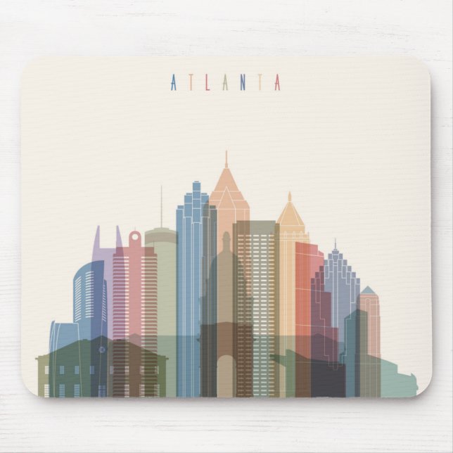 Mousepad Skyline da cidade de Atlanta, Geórgia | (Frente)