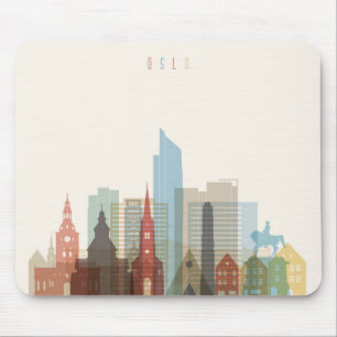 Mousepad Skyline da cidade de Oslo, Noruega