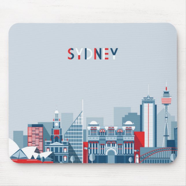 Mousepad Skyline da cidade de Sydney Austrália (Frente)