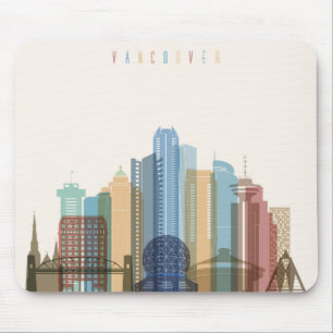 Mousepad Skyline da cidade de Vancôver, Canadá