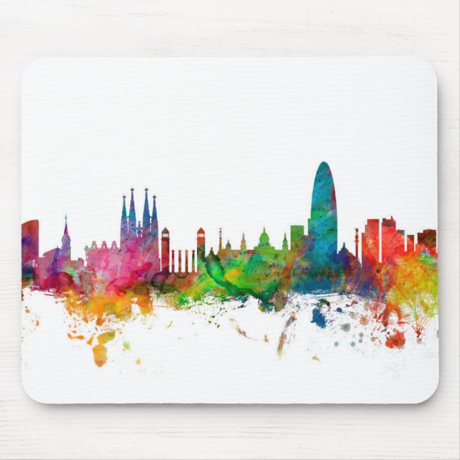 Mousepad Skyline da espanha de Barcelona (Frente)