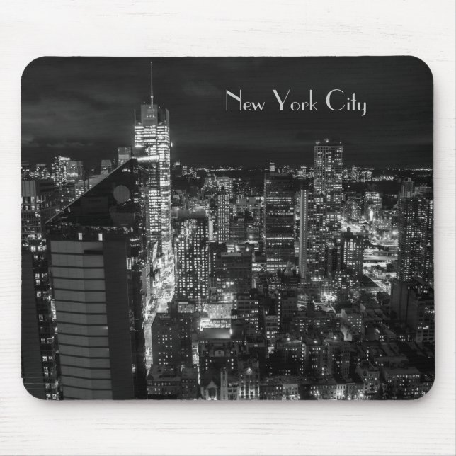 Mousepad Skyline da noite de Manhattan da Nova Iorque (Frente)