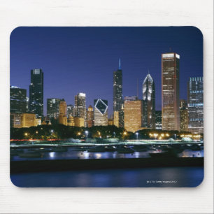 Mousepad Skyline de Chicago do centro na noite