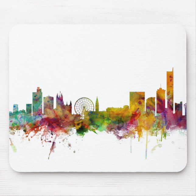 Mousepad Skyline de Manchester Inglaterra (Frente)