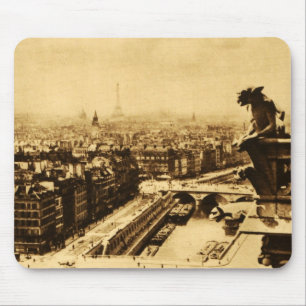 Mousepad Skyline de Pari com gárgula de Notre Dame