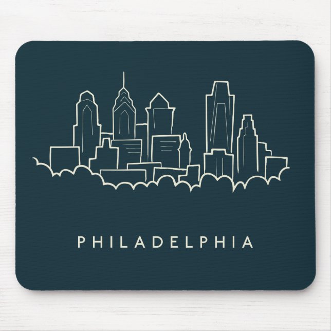 Mousepad Skyline de Philadelphfia Pensilvânia (Frente)