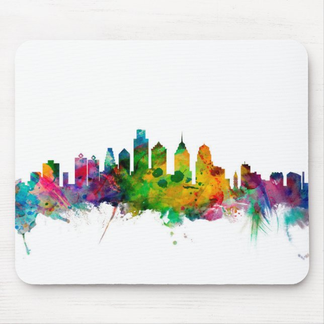 Mousepad Skyline de Philadelphfia Pensilvânia (Frente)