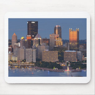 Mousepad Skyline de Pittsburgh no crepúsculo