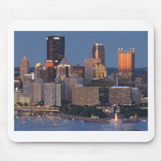 Mousepad Skyline de Pittsburgh no crepúsculo