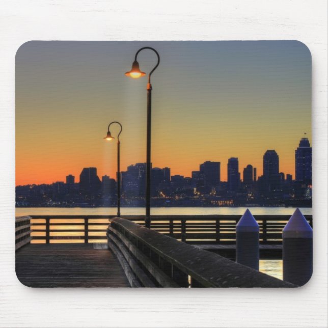 Mousepad Skyline do centro de Seattle Washington (Frente)