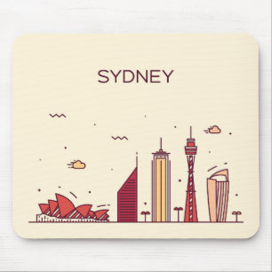 Mousepad Skyline do Doodle de Sydney, Austrália