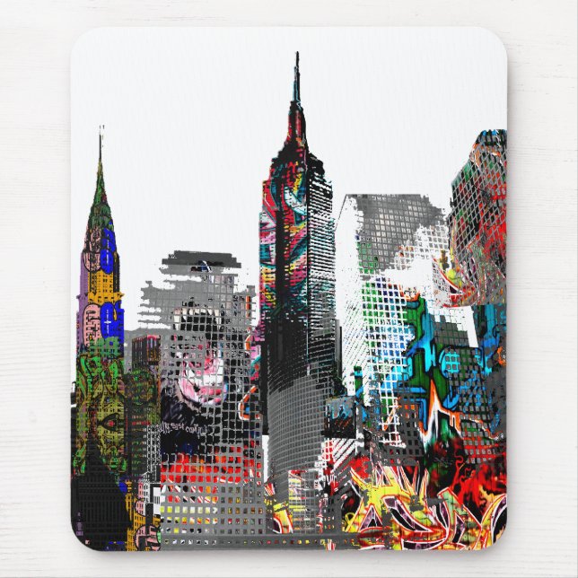 Mousepad Skyline do grafite de Nova York (Frente)
