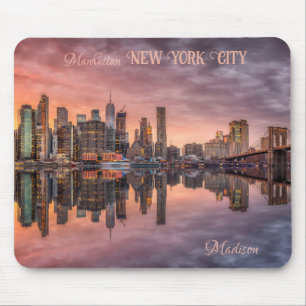 Mousepad Skyline Nova Iorque de Nome Personalizado