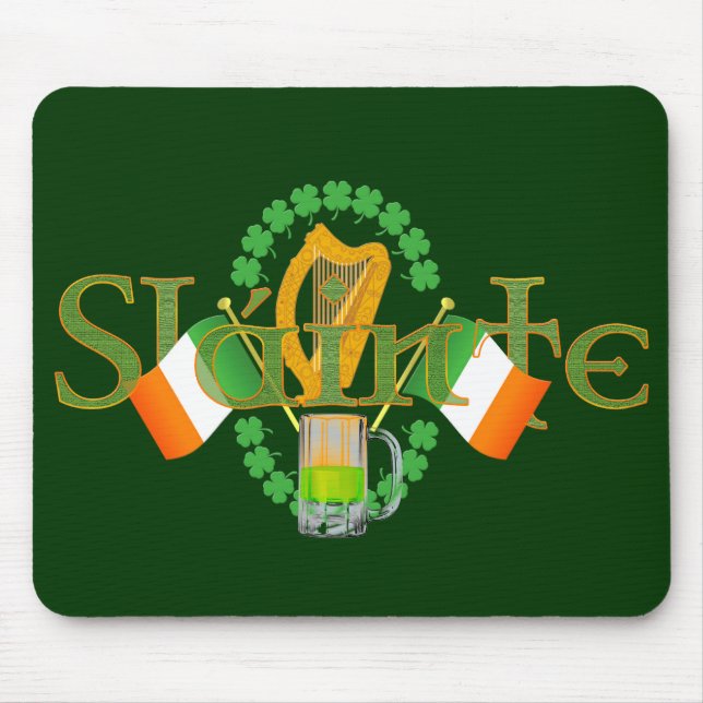 Mousepad Slainte presentes irlandeses do Dia de São (Frente)