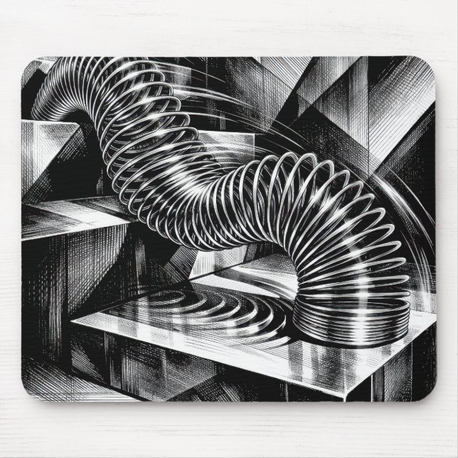 Mousepad Slinky Monocromático Descendo Degraus de Cromo (Frente)
