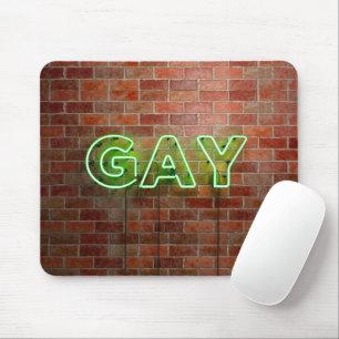 Mousepad SlipperyJoe's artístico neon verde Gay Sinal gay g