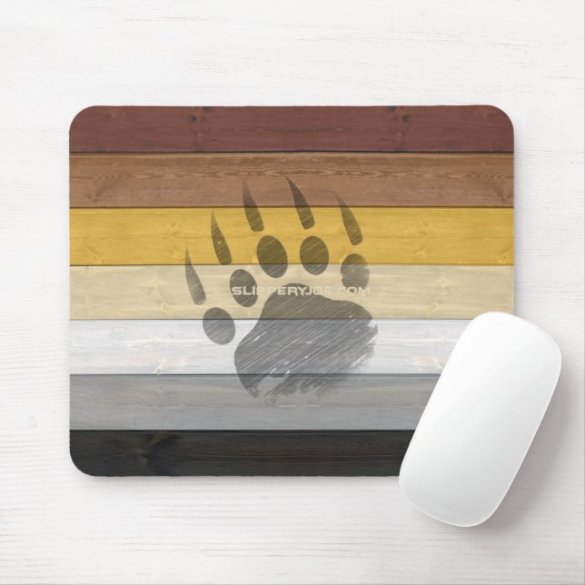 Mousepad SlipperyJoe's Bear Pride sinaliza textura de madei (Com mouse)
