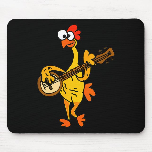 Mousepad Smileteestank Funny Rubber Chicken Playing Banjo C (Frente)