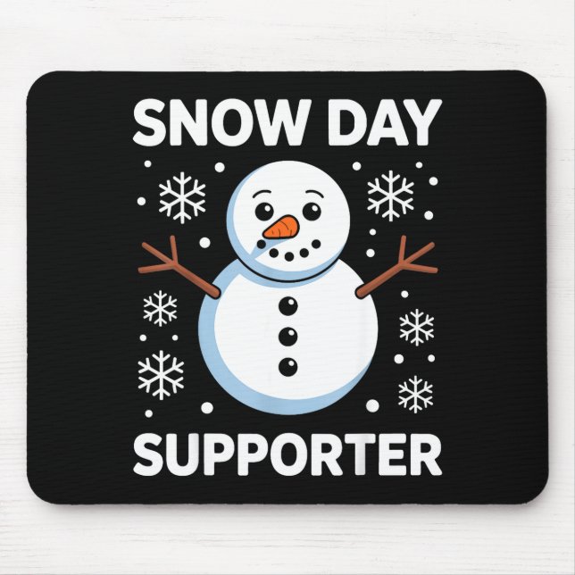 Mousepad Snow Day Suprter Snow Snowflake Snowman Winter Tea (Frente)