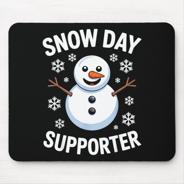 Mousepad Snow Day Suprter Snow Snowflake Snowman Winter Tea (Frente)