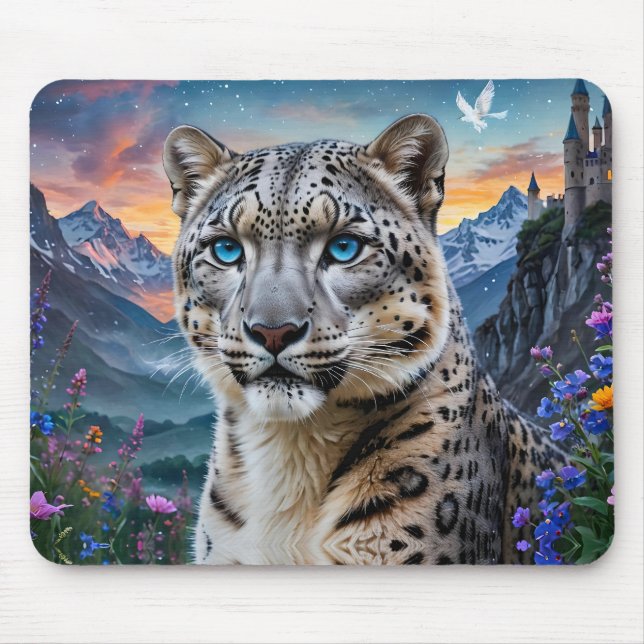Mousepad Snow Lepard Mountain Valley Sunset (Frente)