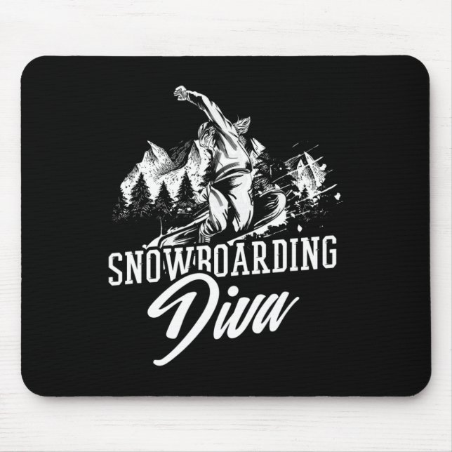 Mousepad Snowboard Diva Freestyle Winter (Frente)