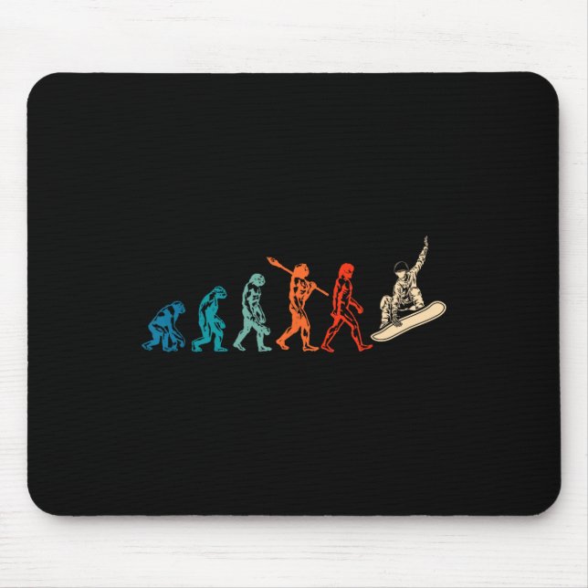Mousepad Snowboard Evolution Snowboarder Winter Snowboardin (Frente)