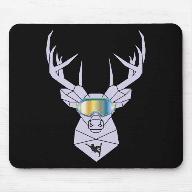 Mousepad Snowboard Goggles Engraçado Snowboard Moose Gift (Frente)