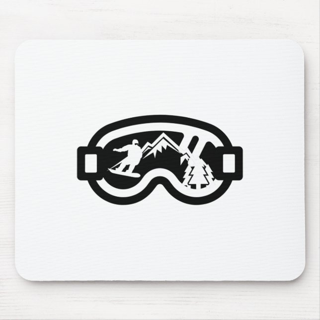 Mousepad Snowboard Goggles Mountain Snowboard (Frente)
