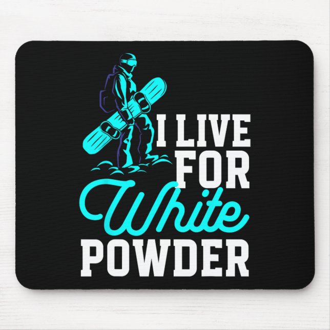 Mousepad Snowboard Outfit Eu Vivo Por White Powers Snowbo (Frente)