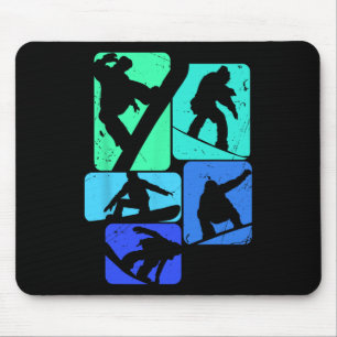Mousepad Snowboard Para Snowboarder Retro Mens Snowboard