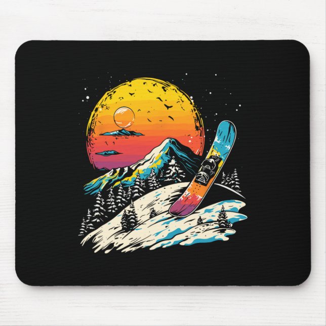 Mousepad Snowboard Portrait Winter Sports (Frente)