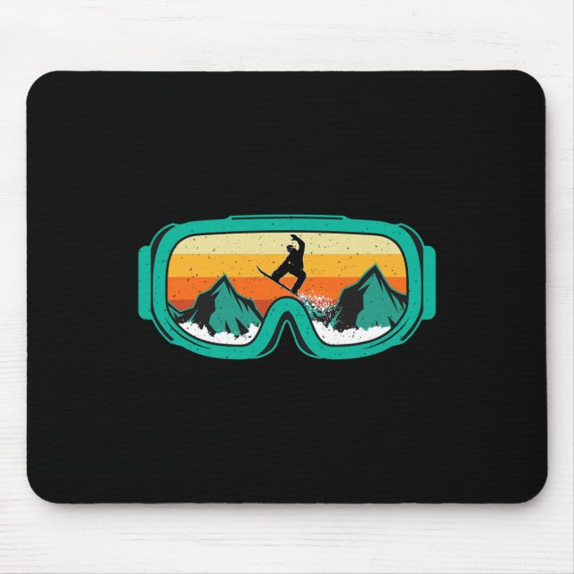 Mousepad Snowboard - Retro Goggles Wintersport Lover Snowb (Frente)