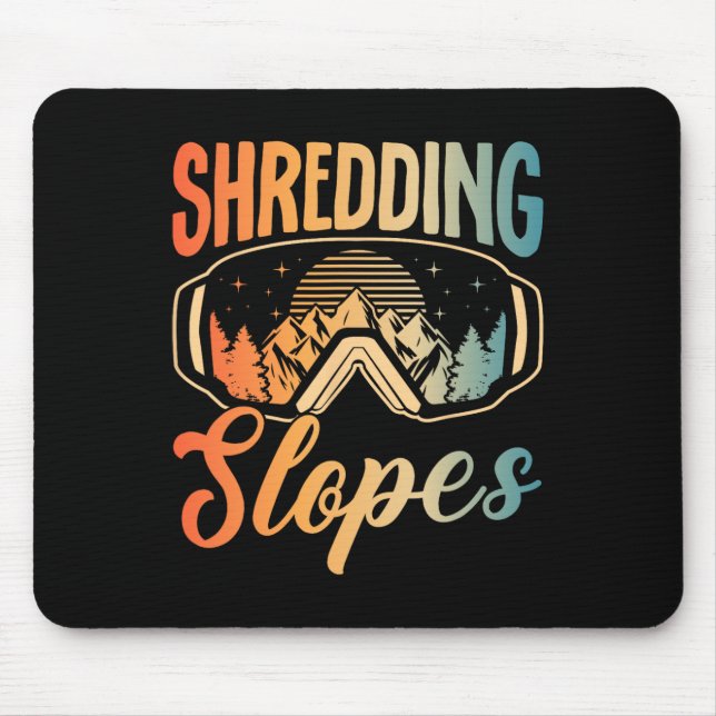 Mousepad Snowboard Snowboard Outfit Shreding Slopes Sno (Frente)