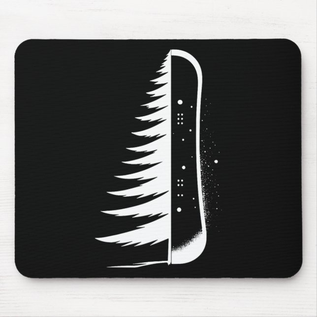 Mousepad Snowboard Snowboard Pine Tree Snowboarder (Frente)