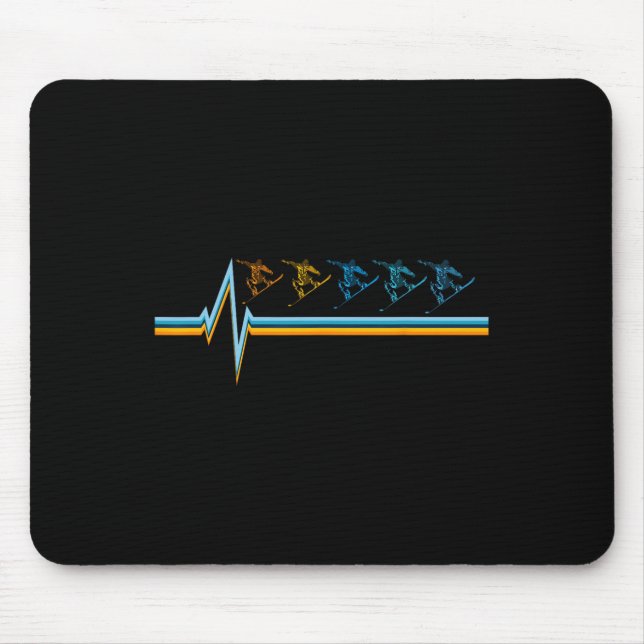 Mousepad Snowboard - Snowboard retrô - Snowboard Vintage (Frente)