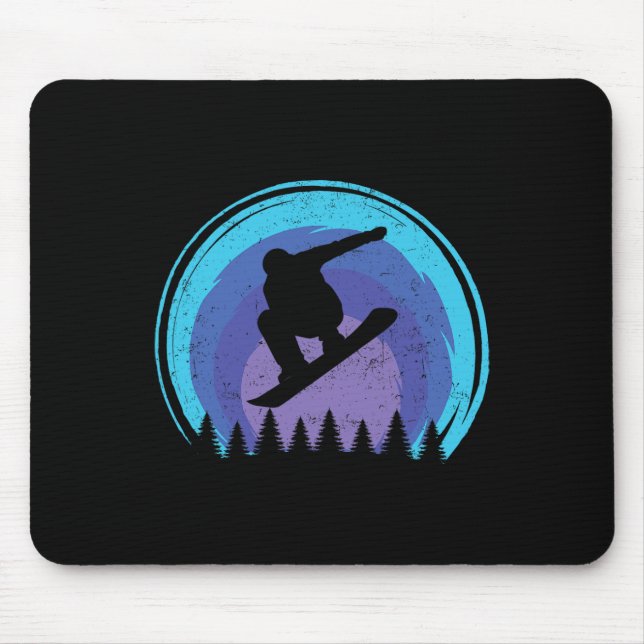 Mousepad Snowboard Snowboard Snowboarder Silhouette Grun (Frente)