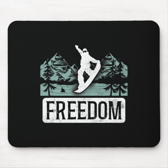 Mousepad Snowboard Snowboard Vintage Freedom (Frente)