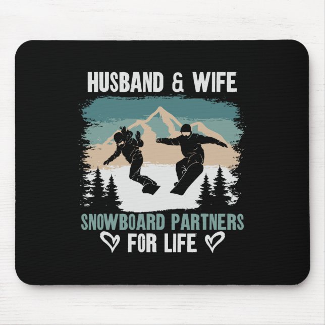 Mousepad Snowboard Snowboard Vintage Hussein Casamento (Frente)