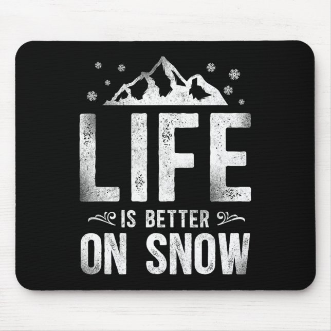 Mousepad Snowboard Snowboard Vintage Mountain Ski Esqui (Frente)