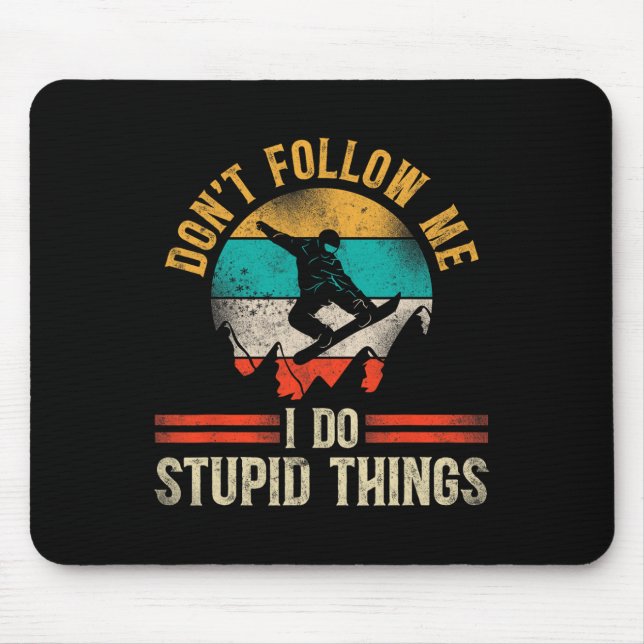 Mousepad Snowboard Snowboard Vintage Retro 8 (Frente)