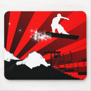 Mousepad snowboard. vermelho